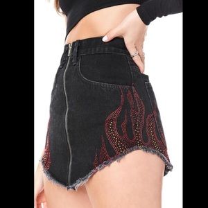 Carmar Denim BEATRICE RHINESTONE FLAME SKIRT